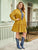 Plus Single Breasted Pocket Patched Shirt Dress