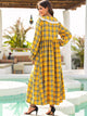 Plaid Contrast Lace Peter Pan Collar Babydoll Dress