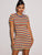 Rainbow Striped Rib-knit Bodycon Dress