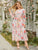 Plus Gigot Sleeve Flounce Hem Belted Floral Dress