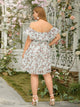 Plus Layered Ruffle Neck Floral Dress