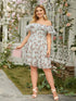 Plus Layered Ruffle Neck Floral Dress