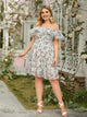 Plus Layered Ruffle Neck Floral Dress