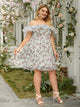 Plus Layered Ruffle Neck Floral Dress