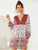 V-neck Button Front Floral Print Dress