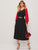 Contrast Raglan Sleeve Dress With Belt