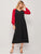 Contrast Raglan Sleeve Dress With Belt