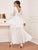 Lace Up Front Flounce Sleeve Guipure Lace Insert Dress