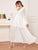 Lace Up Front Flounce Sleeve Guipure Lace Insert Dress