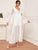 Lace Up Front Flounce Sleeve Guipure Lace Insert Dress