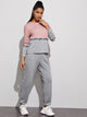Color-block Letter Tape Sweatshirt & Sweatpants