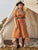 Button Front V-beck Tea Dress Without Belt
