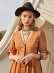 Button Front V-beck Tea Dress Without Belt