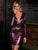 Double Crazy Plunging Neck Batwing Sleeve Metallic Bodycon Dress