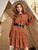 Swiss Dot Tie Front Smock Dress