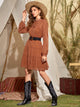 Swiss Dot Tie Front Smock Dress