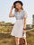 Plants Pattern Tassel Tie Neck Dress