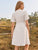 Plants Pattern Tassel Tie Neck Dress