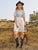 Plants Pattern Tassel Tie Neck Dress