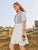 Plants Pattern Tassel Tie Neck Dress