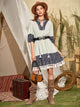 Plants Panel Tassel Tie Neck Dress Without Belt