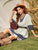 Plants Panel Tassel Tie Neck Dress Without Belt