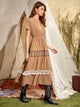 Floral Pattern Tassel Detail Dress Without Belt