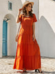 Solid Ruffle Hem Maxi Dress