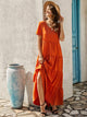 Solid Ruffle Hem Maxi Dress
