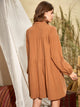 Tie Neck Bishop Sleeve Smock Dress