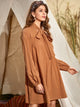 Tie Neck Bishop Sleeve Smock Dress
