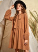 Tie Neck Bishop Sleeve Smock Dress