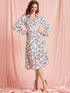 SBetro Wide Waistband Flounce Sleeve Shirt Dress