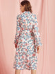 SBetro Wide Waistband Flounce Sleeve Shirt Dress