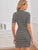 Mock-Neck Houndstooth Bodycon Dress
