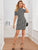 Mock-Neck Houndstooth Bodycon Dress