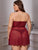 Plus Contrast Lace Mesh Dress With Thong