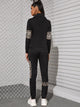 Contrast Leopard Print High Neck Sweatshirt & Sweatpants