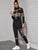 Contrast Leopard Print High Neck Sweatshirt & Sweatpants