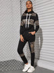 Contrast Leopard Print High Neck Sweatshirt & Sweatpants
