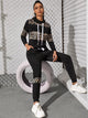 Contrast Leopard Print High Neck Sweatshirt & Sweatpants