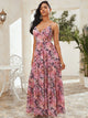 Allover Print Tiered Maxi Dress