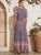 V-Neck Tie Waist Floral Print Dress