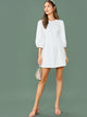 Lantern Sleeve Jacquard Dress