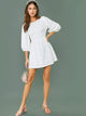 Lantern Sleeve Jacquard Dress