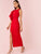 Exaggerate Ruffle Trim High Split Sleeveless Dress