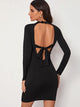 Solid Tie Back Bodycon Dress