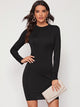 Solid Tie Back Bodycon Dress