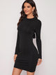 Solid Tie Back Bodycon Dress