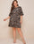 Plus Leopard Print Flounce Sleeve Dress